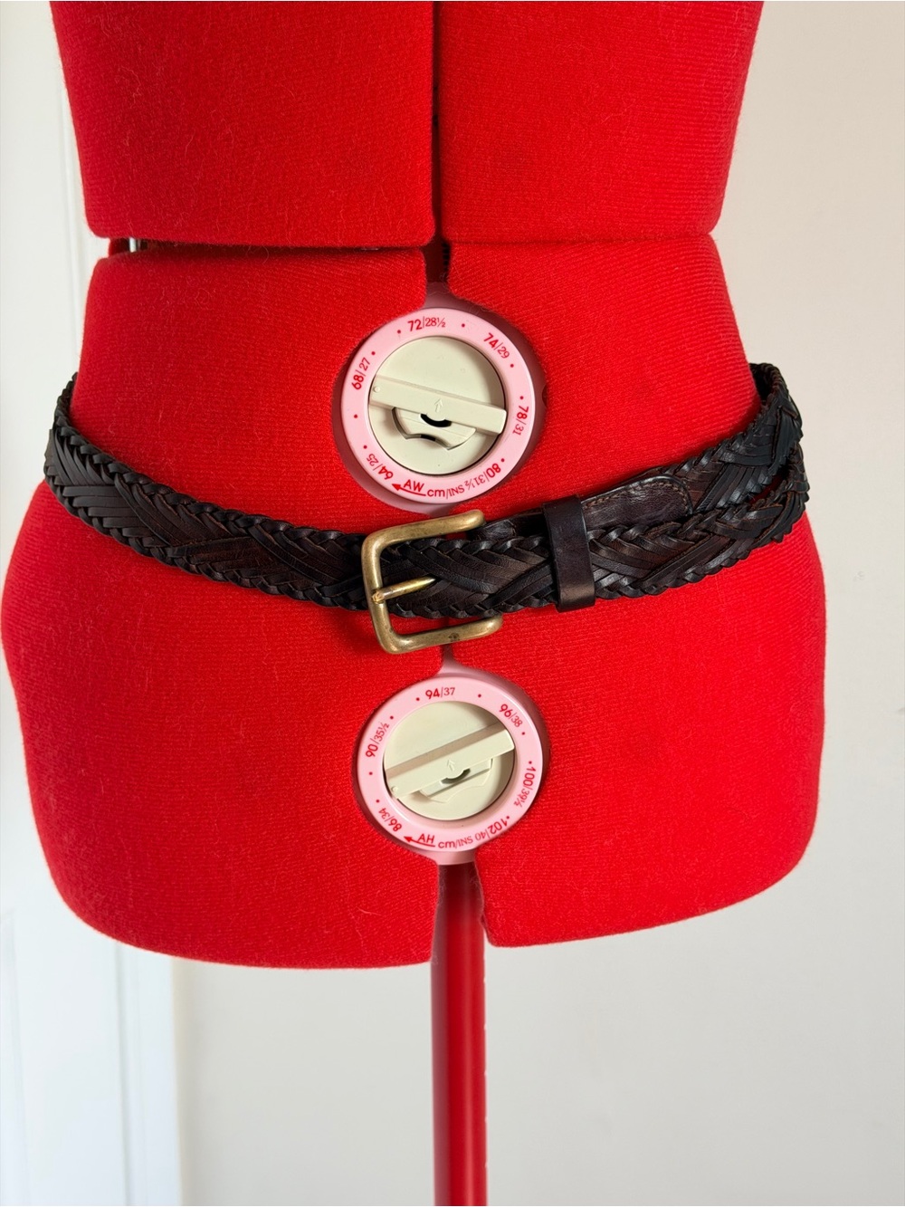 Vintage Polo Ralph Lauren Brown Braided Leather Stretch Belt Italy Made Unisex